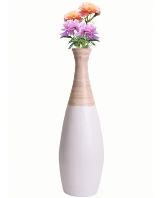 Uniquewise Spun Bamboo Trumpet Floor Vase, 31.5" Tall