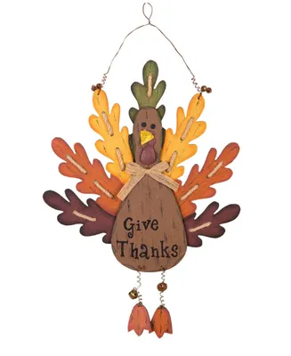 Glitzhome Burlap/Wooden Turkey Wall Decor