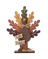 Glitzhome Burlap/Wooden Turkey Table Decor