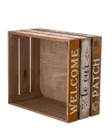 Glitzhome S/2 Wooden Pumpkin Crate