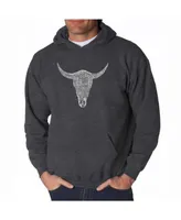 La Pop Art Men's Word Hooded Sweatshirt - Cowskull Country Hits