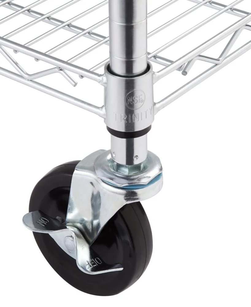 Trinity Basics Ecostorage 5-Tier Wire Shelving Rack with Nsf Includes Wheels