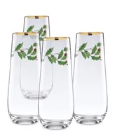 Lenox Holiday Stemless 4-piece Flute Set