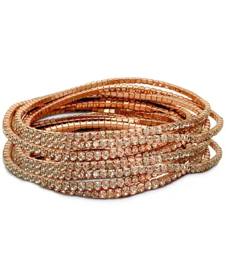 Guess 10-Pc. Set Crystal Stretch Bracelets