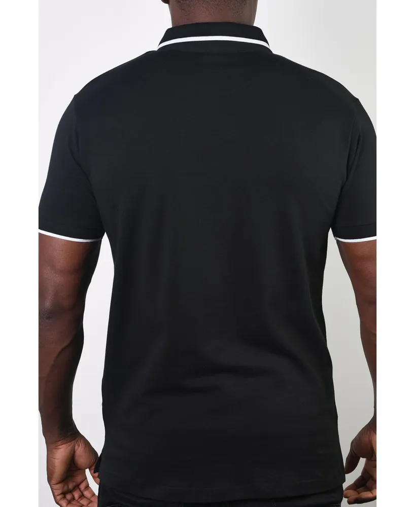 Members Only Men's Basic Short Sleeve Snap Button Polo
