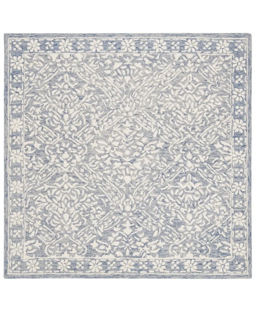 Lauren Ralph Lauren Olivier LRL6935M Blue and Ivory 5' X 5' Square Area Rug