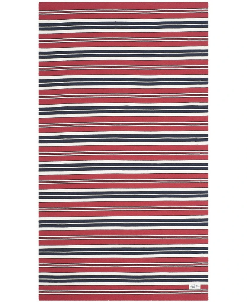 Lauren Ralph Lauren Leopold Stripe LRL2462E Red Outdoor Area Rug Collection