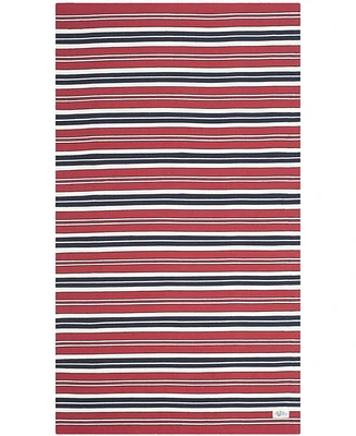 Lauren Ralph Lauren Leopold Stripe LRL2462E Red Outdoor Area Rug Collection