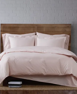 Brooklyn Loom Solid Cotton Percale Full/Queen 3-Pc. Duvet Set