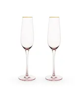 Twine Rose Crystal Champagne Flute Set