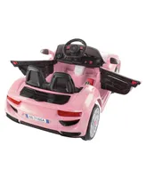 Ride On Sports Car Motorized Electric Rechargeable Battery Powered Toy with Remote Control, MP3 and Usb, Lights and Sound by Lil Rider Pink