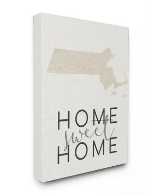 Stupell Industries Home Sweet Home Massachusetts Typography Canvas Wall Art, 24" x 30"
