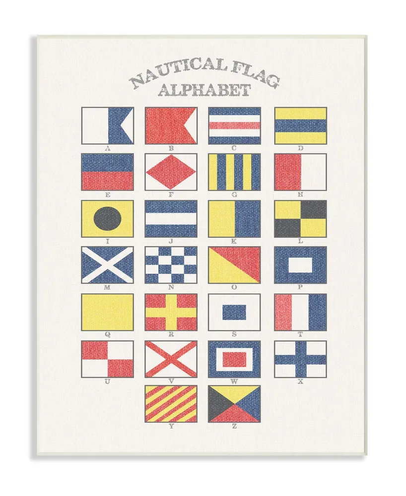 Stupell Industries Nautical Flag Alphabet Wall Plaque Art, 10" x 15"