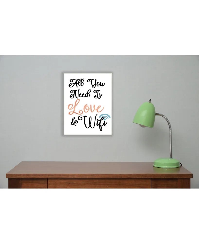 Stupell Industries All You Need is Love and WiFi Wall Plaque Art, 10" x 15"