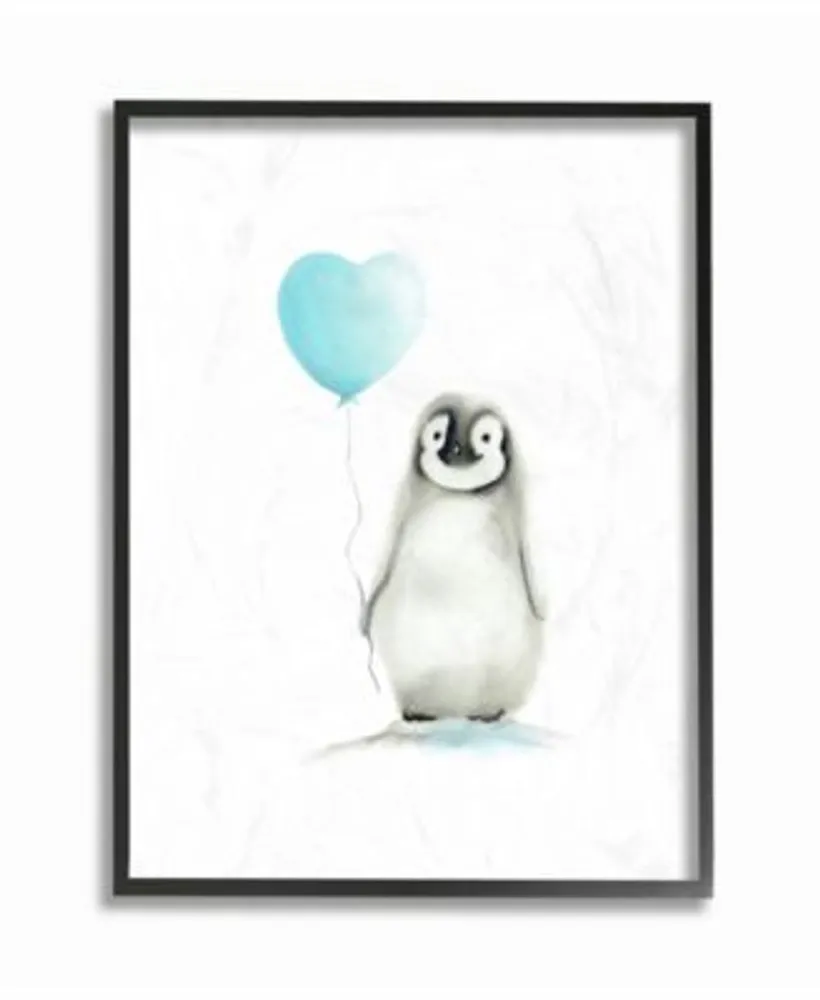 Stupell Industries Baby Penguin With Blue Balloon Wall Art Collection
