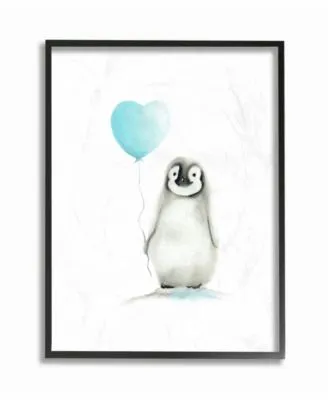 Stupell Industries Baby Penguin With Blue Balloon Wall Art Collection