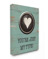 Stupell Industries Just My Type Typewriter Key Heart Canvas Wall Art, 16" x 20"