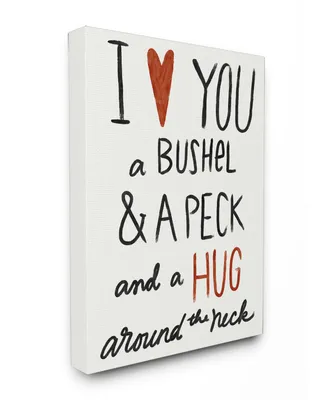 Stupell Industries Bushel and a Peck and a Hug Around The Neck Canvas Wall Art