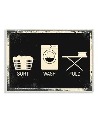 Stupell Industries Sort Wash Fold Symbols Industrial Wall Plaque Art, 12.5" x 18.5"