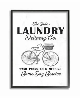 Stupell Industries Olde Laundry Delivery Co Vintage-Inspired Bike Framed Giclee Art, 11" x 14"