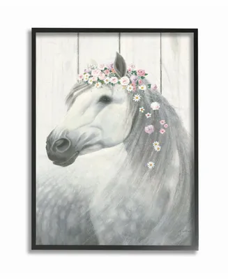 Stupell Industries Spirit Stallion Horse with Flower Crown Framed Giclee Art, 16" x 20"