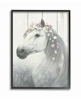 Stupell Industries Spirit Stallion Horse with Flower Crown Framed Giclee Art, 16" x 20"