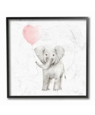 Stupell Industries Baby Elephant Heart Balloon Linen Look Wall Art Collection