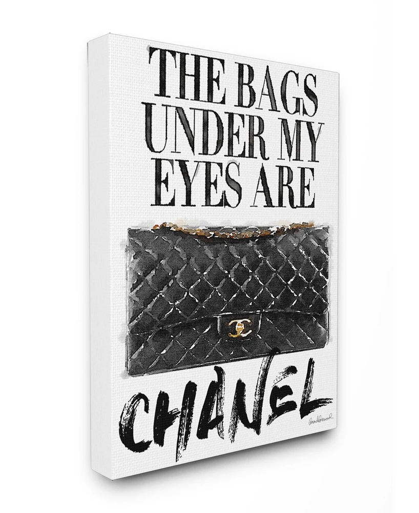 Stupell Industries Glam Bags Under My Eyes Black Bag Canvas Wall Art, 30" x 40"