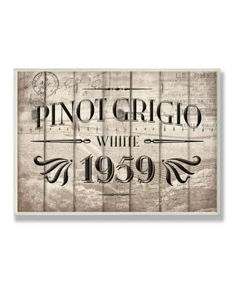 Stupell Industries Home Decor Pinot Grigio Barrel Label Wine Kitchen Wall Plaque Art, 12.5" x 18.5"