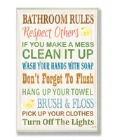 Stupell Industries Home Decor Bathroom Rules Typography Rubber Ducky Bathroom Wall Plaque Art, 12.5" x 18.5"