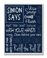 Stupell Industries Home Decor Simon Says Bath Rules Chalkboard Bathroom Wall Plaque Art, 12.5" x 18.5"