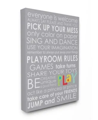 Stupell Industries Home Decor Everyone Is Welcome Playroom Rules On Gray Art Collection