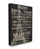 Stupell Industries Home Decor Paris Landmark Typography Canvas Wall Art, 16" x 20"