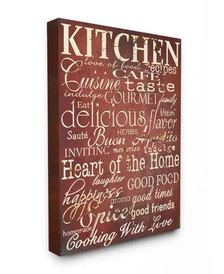 Stupell Industries Home Decor Collection Words in the Kitchen, Off Red Cavnas Wall Art, 16" x 20"