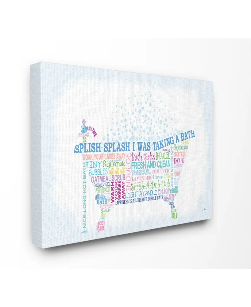 Stupell Industries Home Decor Splish Splash Typography Bathroom Canvas Wall Art