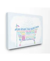 Stupell Industries Home Decor Splish Splash Typography Bathroom Canvas Wall Art