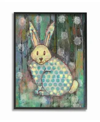 Stupell Industries The Kids Room Distressed Woodland Rabbit Framed Giclee Art, 11" x 14"