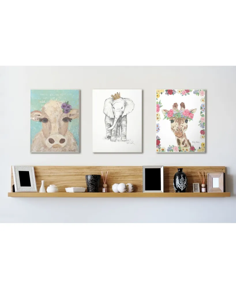 Stupell Industries Cow Painterly Portrait Wall Plaque Art