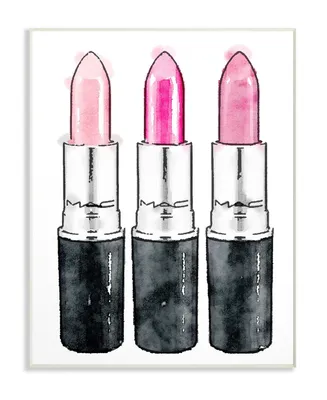 Stupell Industries Three Pink Lipsticks Wall Plaque Art, 10" x 15"
