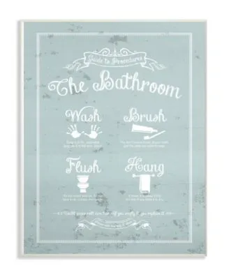 Stupell Industries Guide To Procedures Bathroom Blue Art Collection