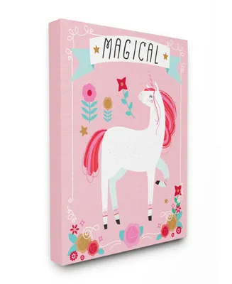 Stupell Industries Magical Colorful Unicorn Canvas Wall Art, 16" x 20"