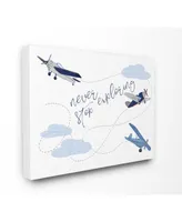 Stupell Industries Never Stop Exploring Airplanes Canvas Wall Art, 24" x 30"
