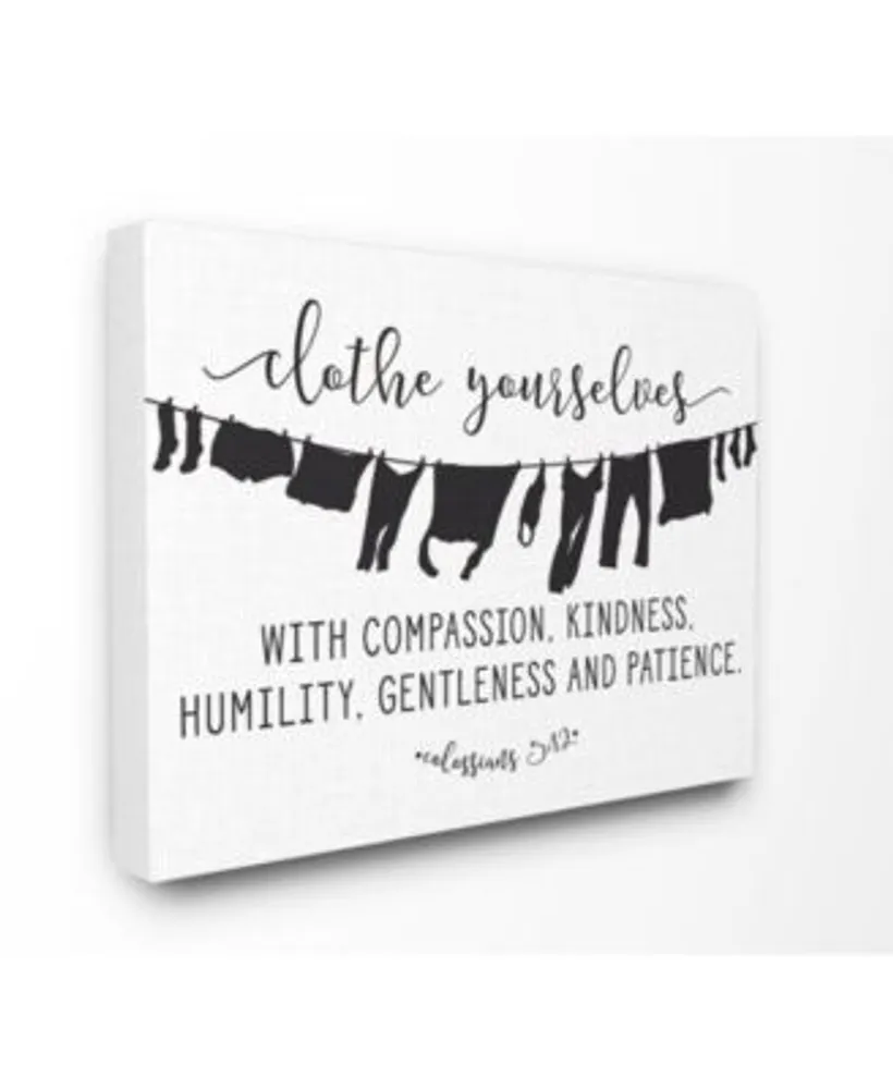 Stupell Industries Clothe Yourselves With Compassion Clothesline Wall Art Collection