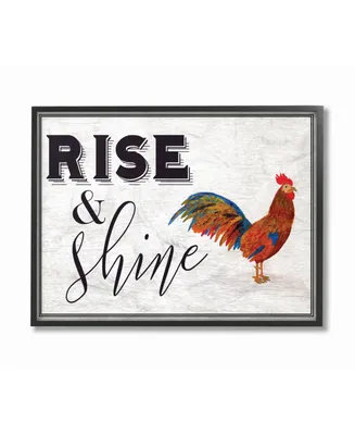 Stupell Industries Rise And Shine Rooster White Framed Giclee Art, 11" x 14"