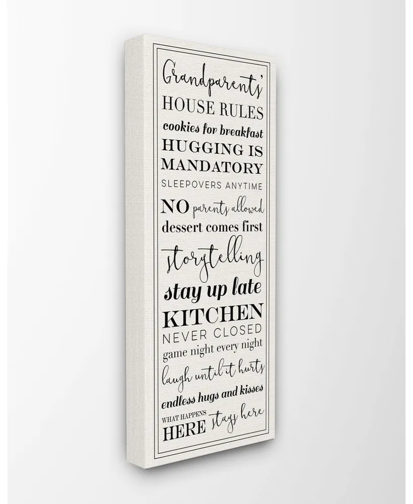 Stupell Industries Grandparents House Rules Canvas Wall Art