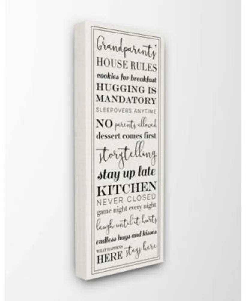 Stupell Industries Grandparents House Rules Art Collection