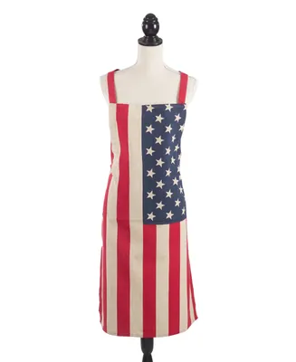 Saro Lifestyle Star Spangled Collection Us Flag Design Kitchen Apron