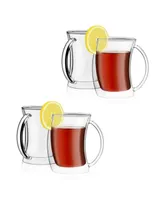 JoyJolt Caleo Double Wall Insulated Tea Glasses, Set of 4