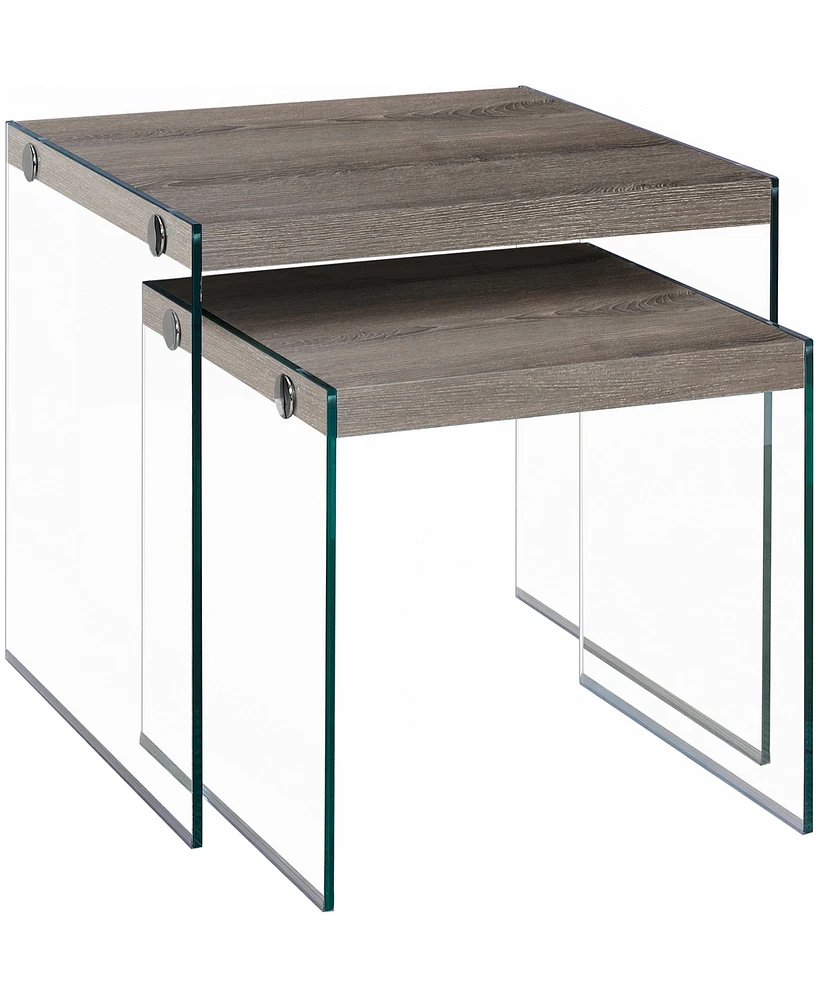 Monarch Specialties 2 Piece Nesting Table Set