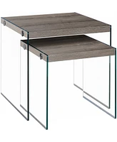 Monarch Specialties 2 Piece Nesting Table Set